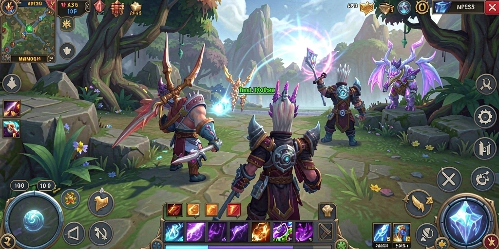 Screenshot utama menunjukkan aksi seru dalam game MMORPG.