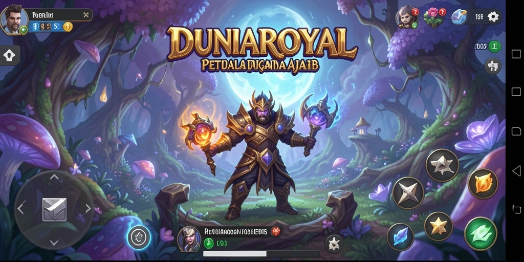 Tampilan gameplay DUNIAROYAL yang menawan dengan pertarungan epik.