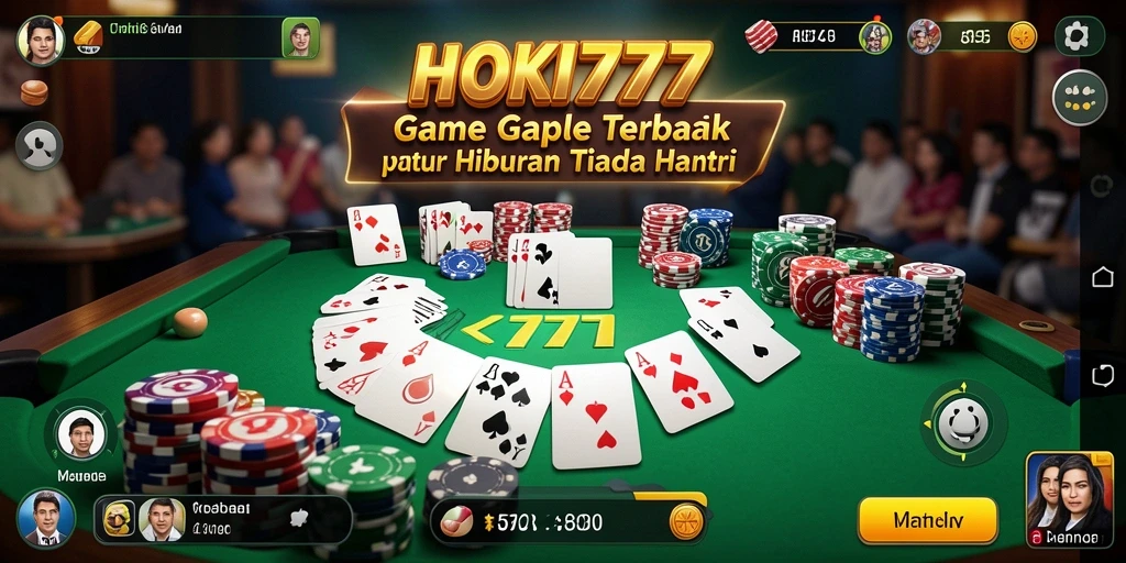 Tampilan gameplay HOKI777 dengan aksi seru Gaple.