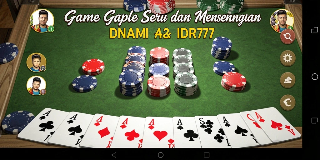 Screenshot menunjukkan gameplay gaple yang seru dan interaktif.