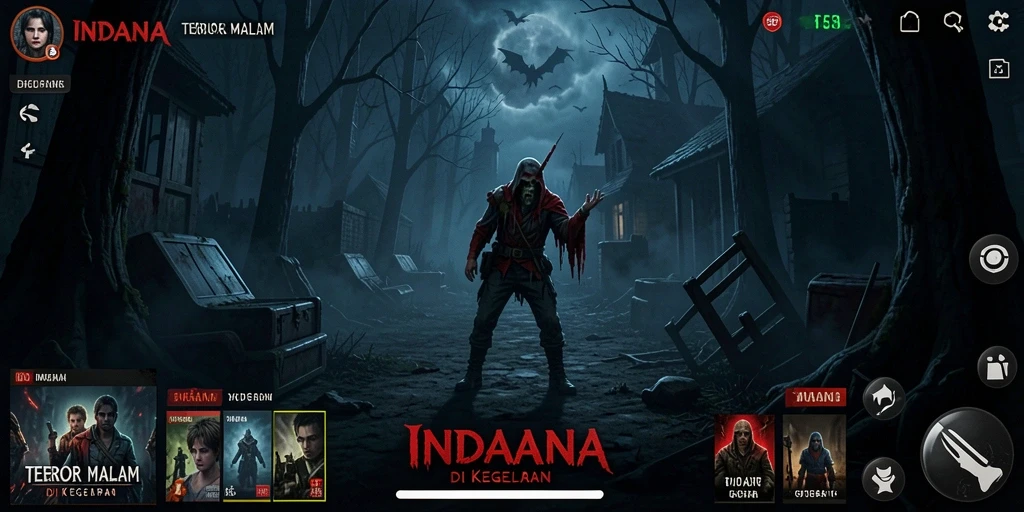 Screenshot menunjukkan suasana mencekam dan gameplay menegangkan INDAAA.