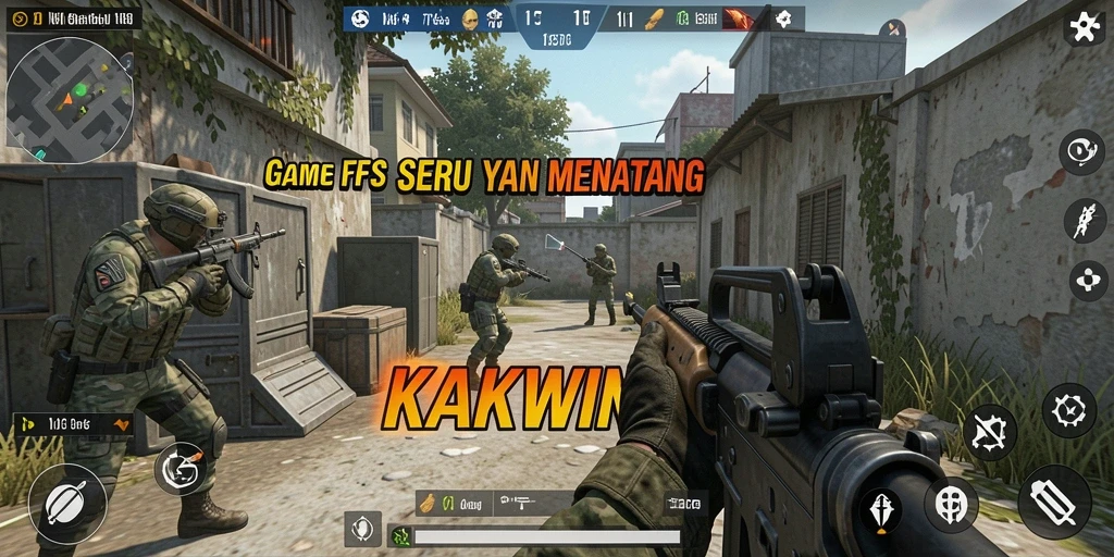 Tampilan gameplay seru KAKWIN yang penuh aksi FPS.