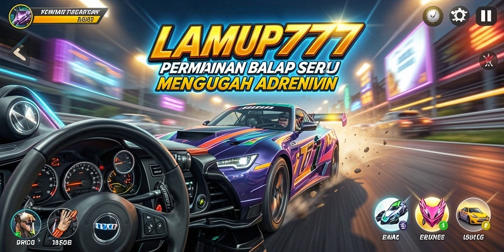 Screenshot gameplay LAMPU777 menampilkan balapan yang mendebarkan.