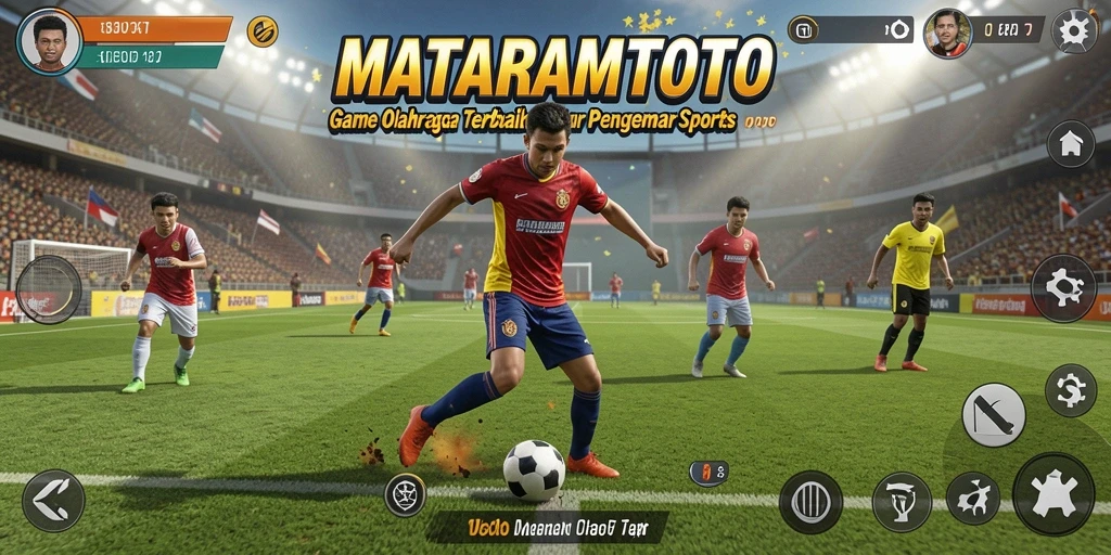 Screenshot gameplay MATARAMTOTO menampilkan aksi seru di lapangan olahraga.