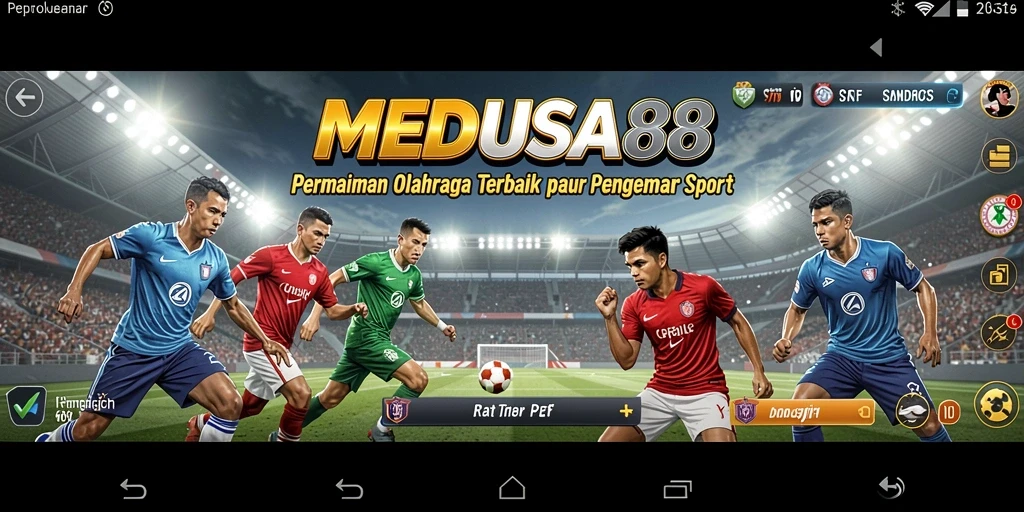 Gambaran tampilan gameplay <strong>MEDUSA88</strong> yang penuh aksi dan keseruan olahraga.