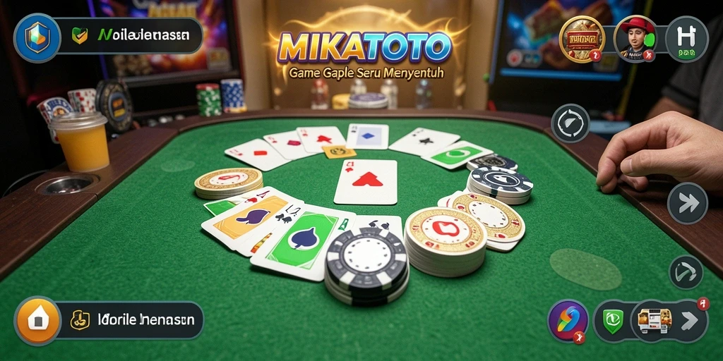 Screenshot gameplay MIKATOTO menampilkan serunya bermain Gaple secara online.