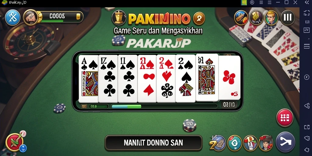 Screenshot gameplay PAKARJP yang menunjukkan aksi seru bermain Domino.