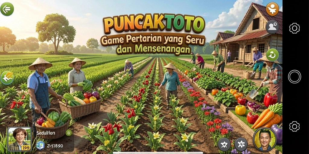 Tampilan gameplay PUNCAKTOTO yang seru dan interaktif dalam bertani.