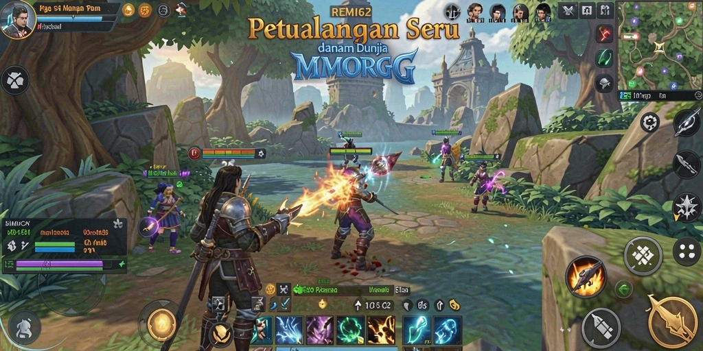 Tampilan gameplay menawan di dunia fantasi MMORPG.