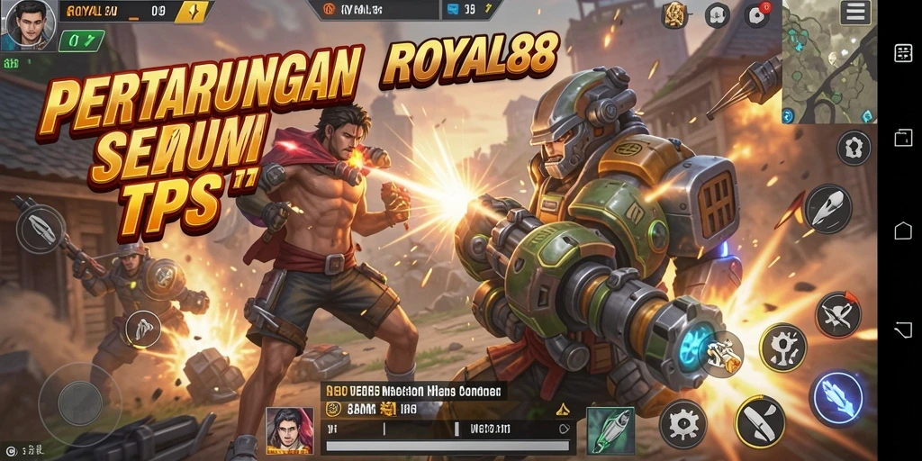 Screenshot gameplay ROYAL88 menunjukkan aksi pertempuran dinamis.