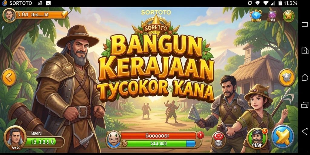 Screenshot permainan SORTOTO menampilkan momen seru dalam membangun kerajaan Tycoon.