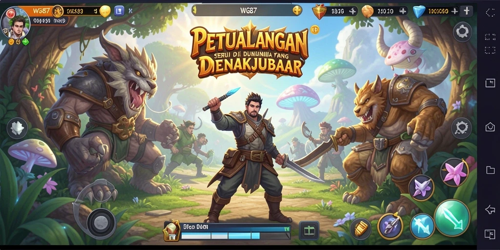 Tampilan gameplay petualangan yang penuh aksi dan eksplorasi.