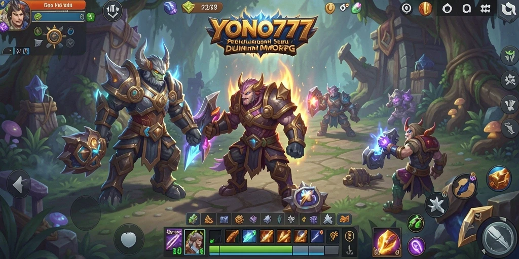 Tangkapan layar menunjukkan aksi seru dalam MMORPG YONO777.